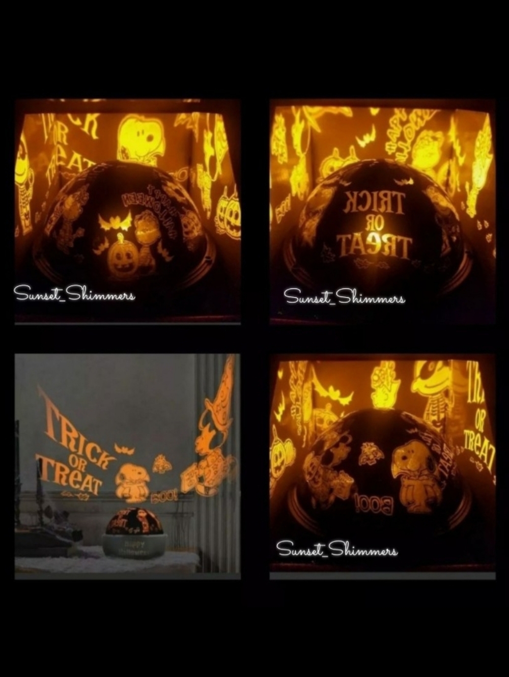 Gemmy PEANUTS Snoopy & Friends Halloween LED Rotating Shadow Lights Projector